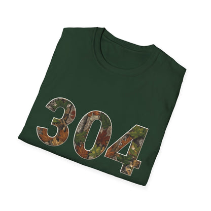 West Virginia Area Code Camo T-Shirt, WV Camo Tee, Mountain State Shirt, Appalachian Tee, 304 Area Code Shirt