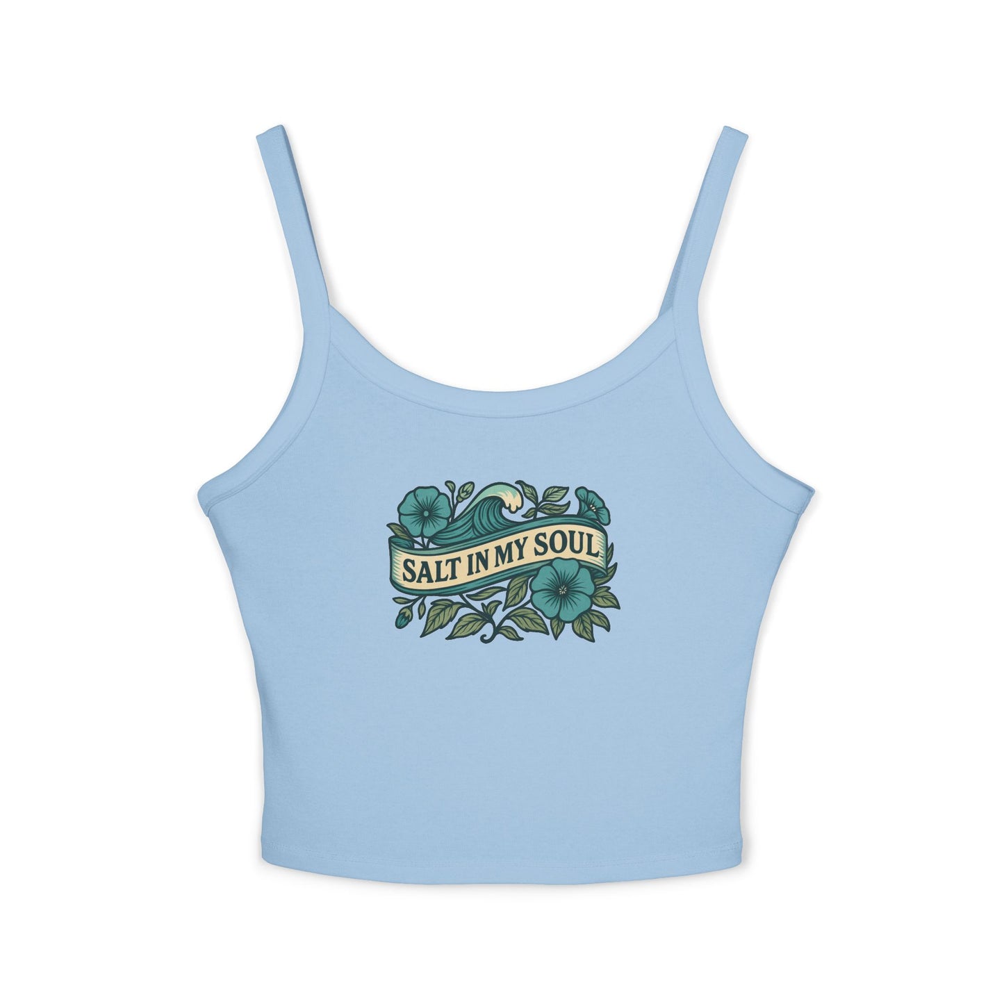 Salt in My Soul Women's Spaghetti Strap Tank Top | Summer Vibes, Beachwear, Gift for Her, Vacation Top, Casual Wear