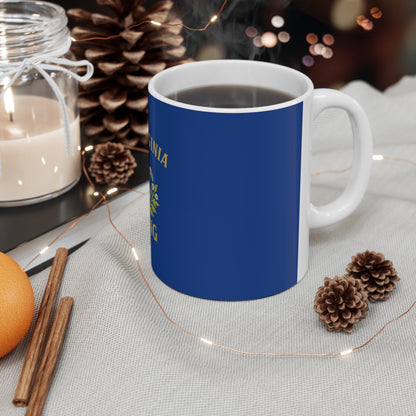 Coffee Mug, Mountain Strong West Virginia Ceramic Cup, 11oz 15oz Gift, Travel Tea Cup, Office Kitchen Decor, Unique Coffee Lover Gift