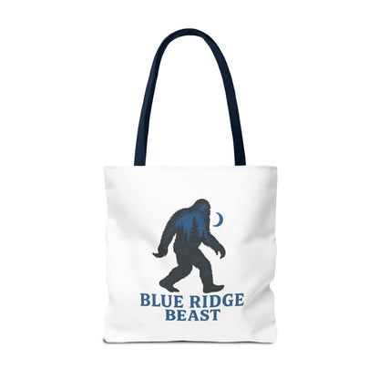 Blue Ridge Beast Tote Bag, Bigfoot Forest Design, Appalachian Folklore Style with Sasquatch