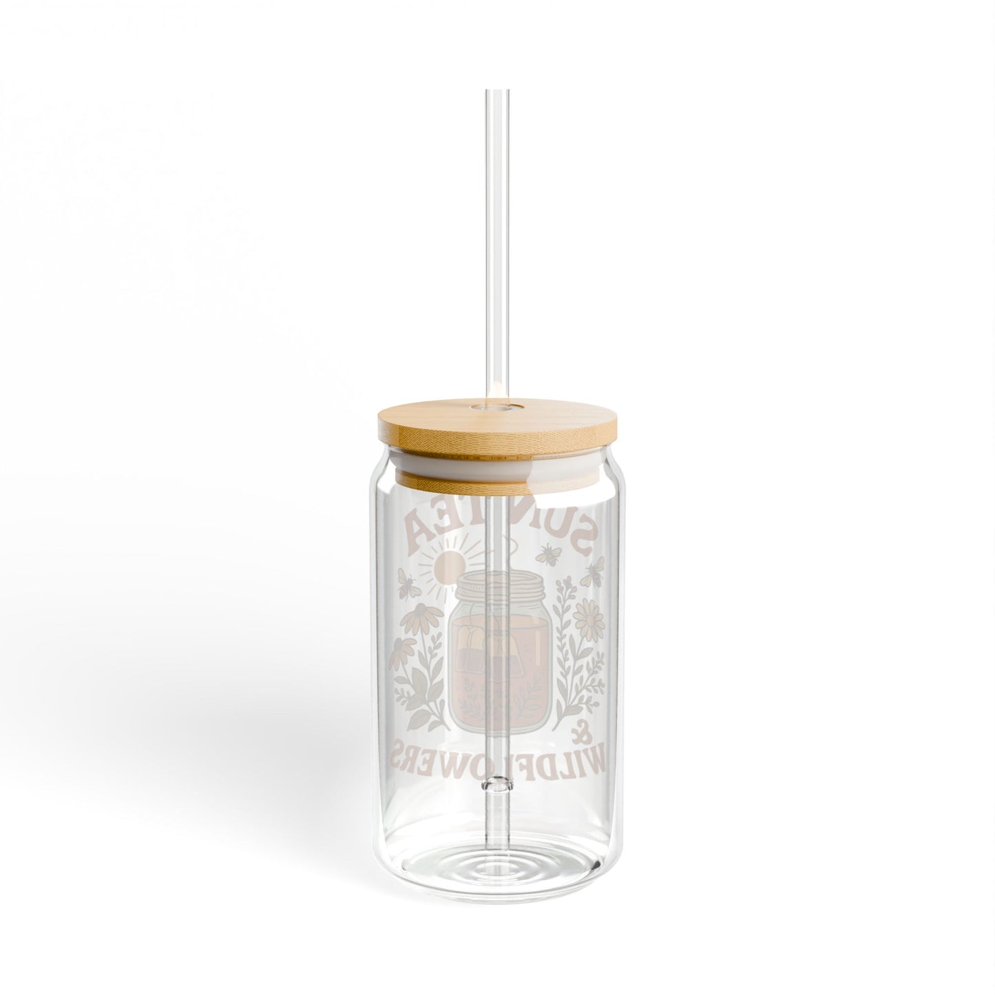Sun Tea Sipper Glass 🌼🧊 – Brighten Up Your Summer Sips