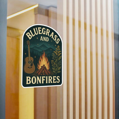 Bluegrass and Bonfires Kiss-Cut Vinyl Decals | Rustic Outdoor Decor, Campfire Stickers, Music Lover Gifts, Hiking Essentials, Custom [...]