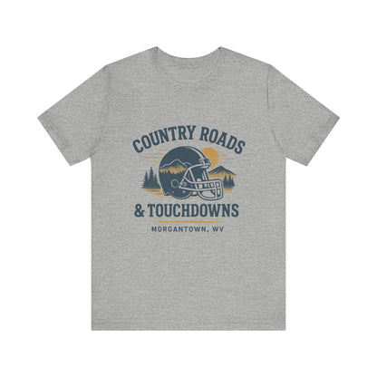 Country Roads and Touchdowns T-Shirt, Game Day Shirt, Retro College Football Tee