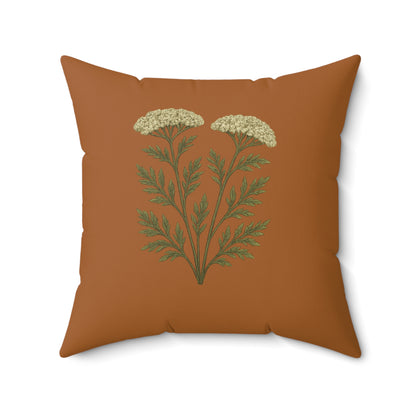 Botanical Yarrow Square Pillow, Appalachia Wildflower Cushion, Floral Throw Pillow, Nature Inspired Decor, Home Accent Pillow