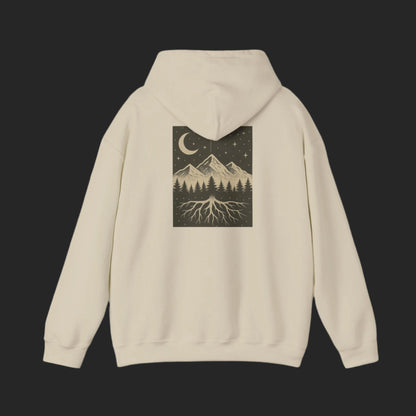 Mountain Roots Hoodie, Nature Lover Gift, Earthy Feeling Sweatshirt, Outdoor Enthusiast Clothing, Unisex Mountain Hoodie, Deep Roots