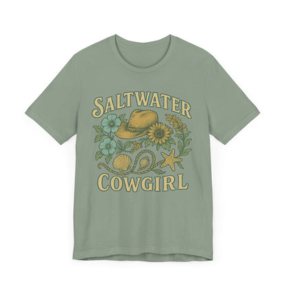 Saltwater Cowgirl Oversized faded beach Tee