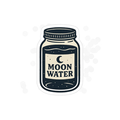 Moon Water Die-Cut Transparent Outdoor Sticker, Aesthetic Vinyl Decal for Water Bottles, Laptops, Cars & Journals, Boho Sticker