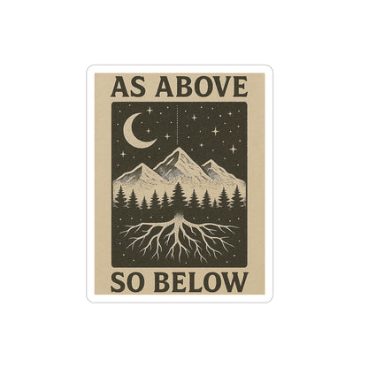 Nature-Inspired Transparent Outdoor Stickers, Die-Cut Adventure Decor, Perfect for Laptop, Water Bottle, Car, Travel, Gift Idea, As Above So