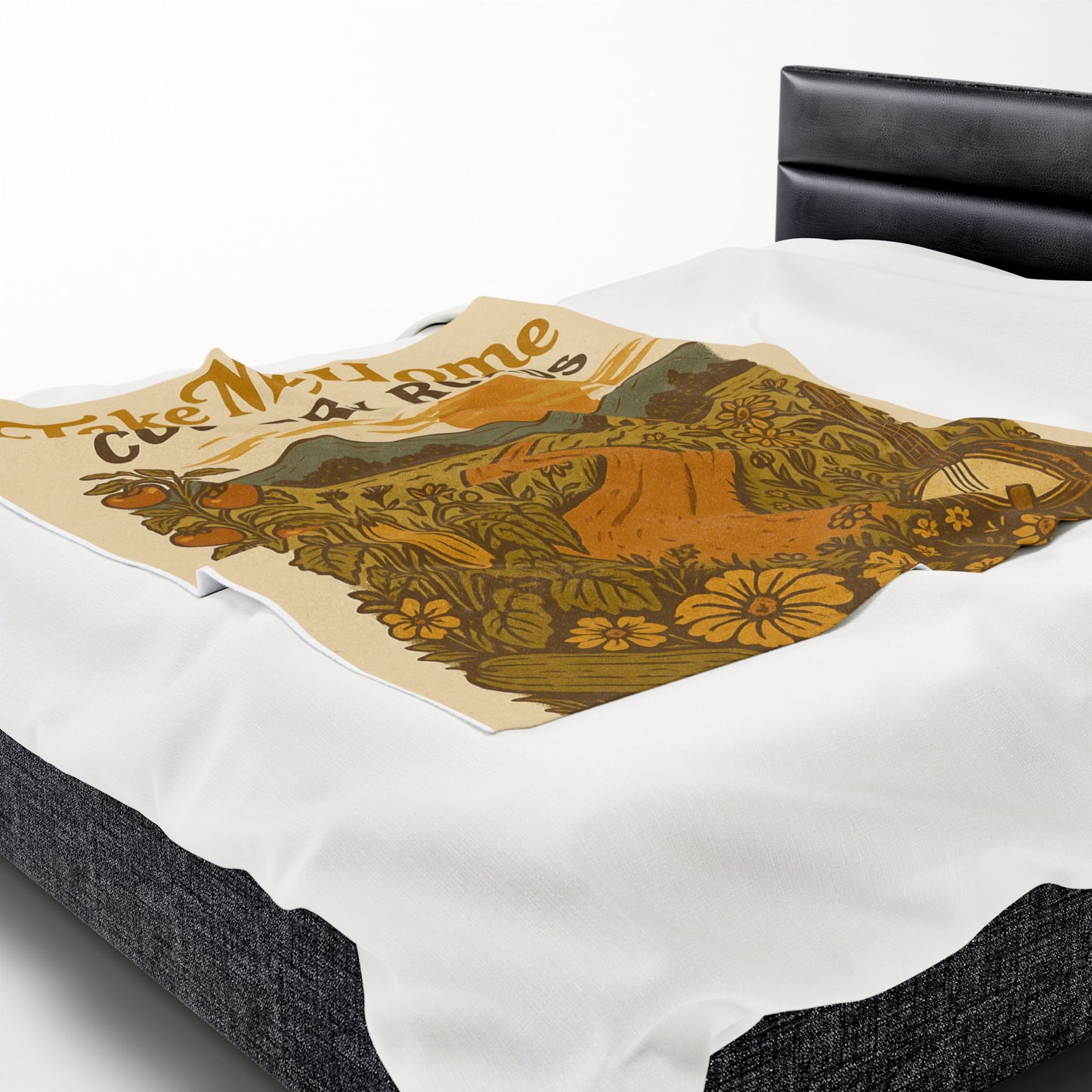 🏞️ Country Roads Plush Blanket – Cozy Gold-Toned Country Comfort 🌾🧡