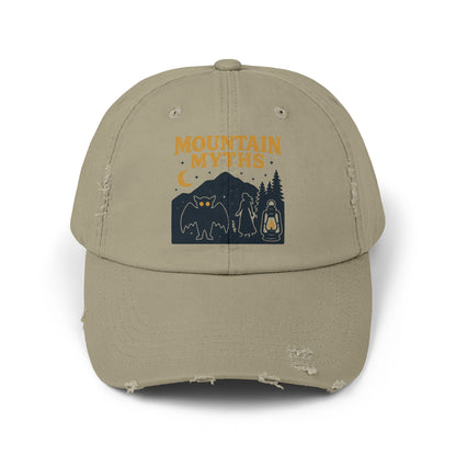 Vintage Appalachian Mountain Myths Distressed Cap, Baseball Hat, Unisex Gift, Outdoor Adventure Headwear, Retro Hiking Accessory
