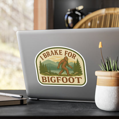 Bigfoot Kiss-Cut Vinyl Decals, Playful Sasquatch Stickers for Car, Home Decor, Gifts, Outdoor Adventures, Nature Lovers