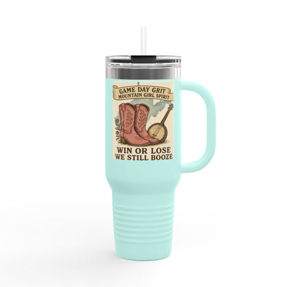 Mountaineer Game day Insulated Travel Mug, 40oz | Travel Coffee Cup, Custom Tumbler, WVU Lover Gift, Tailgating Hydration, Adventure
