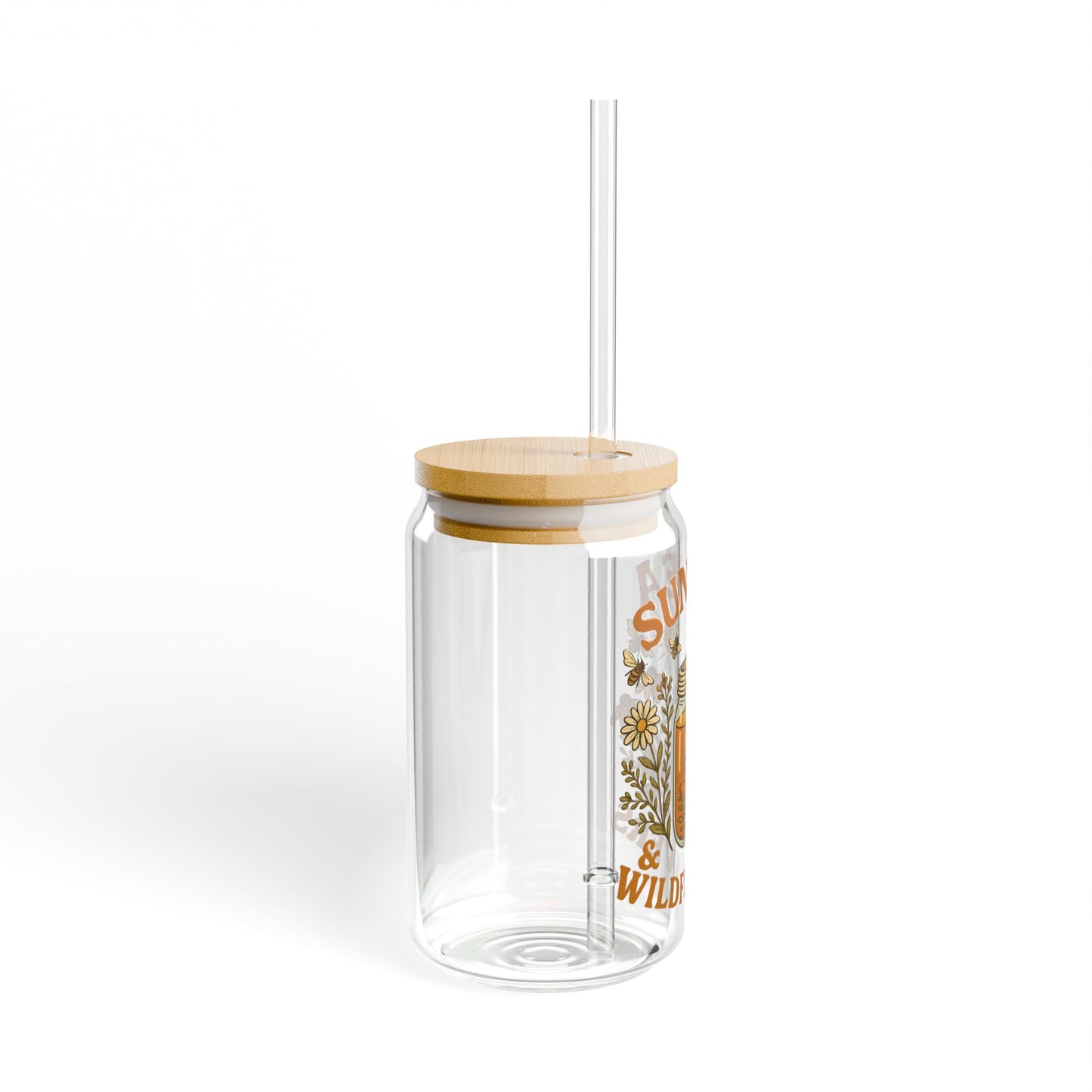 Sun Tea Sipper Glass 🌼🧊 – Brighten Up Your Summer Sips