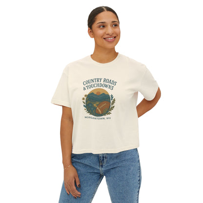 Cropped Tee, West Virginia Gameday Shirt, Game Day T-Shirt, Boxy Fit Top