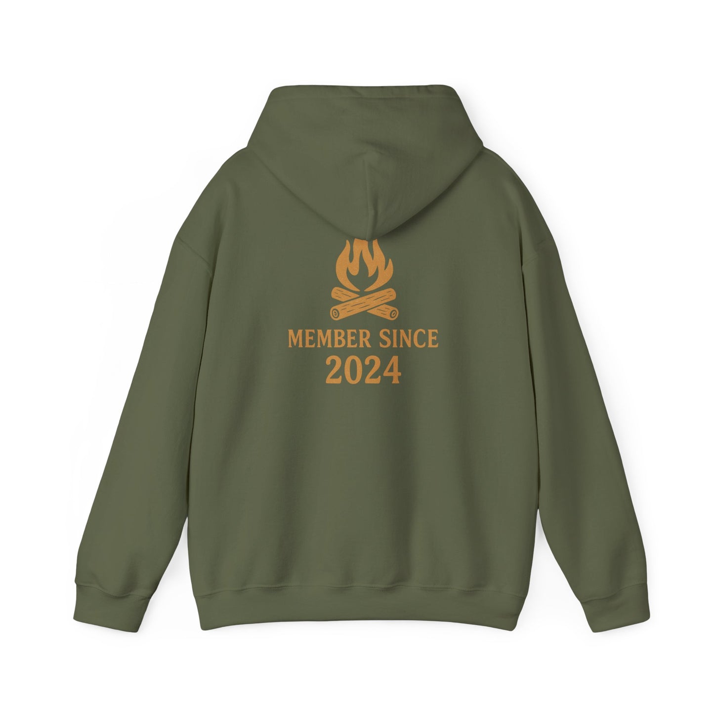 Bigfoot Campfire Club Hoodie, Mountains & Labrador, Unisex Pullover, Outdoor Camping Sweatshirt, Nature Lover Gift