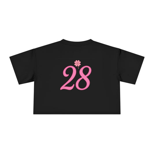 Crop Tee, Women's Shirt with Lucky Number 28, How Luck Are We, Music Fan Crop Top, Graphic Tee, Concert Apparel,