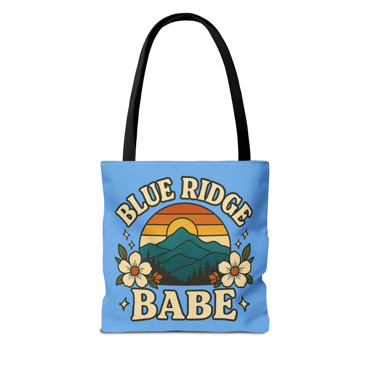 Colorful Blue Ridge Babe Beach Tote Bag, River Lake Ocean Summer Trave ...