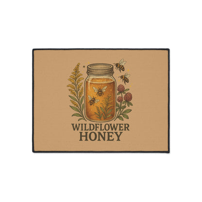 Wildflower Honey Kitchen Mat – Rustic Botanical Farmhouse Decor