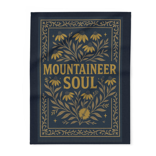 🟡 Mountaineer Soul Fleece Blanket – Cozy West Virginia Pride Throw 💙