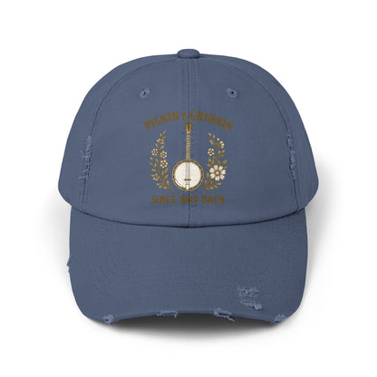 Unisex Distressed Cap - Stylish Bluegrass Hat for Music Lovers, Perfect Gift for Musicians, Casual Wear, Festival Fashion, Vintage Cap