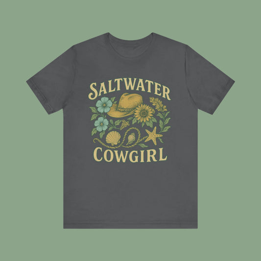 Saltwater Cowgirl Oversized faded beach Tee