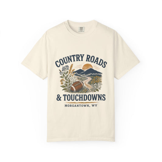 Country Roads Gameday T-shirt, Country Roads Tailgating Shirt, Touchdowns Tee, West Virginia Fan Apparel, Unisex Tee