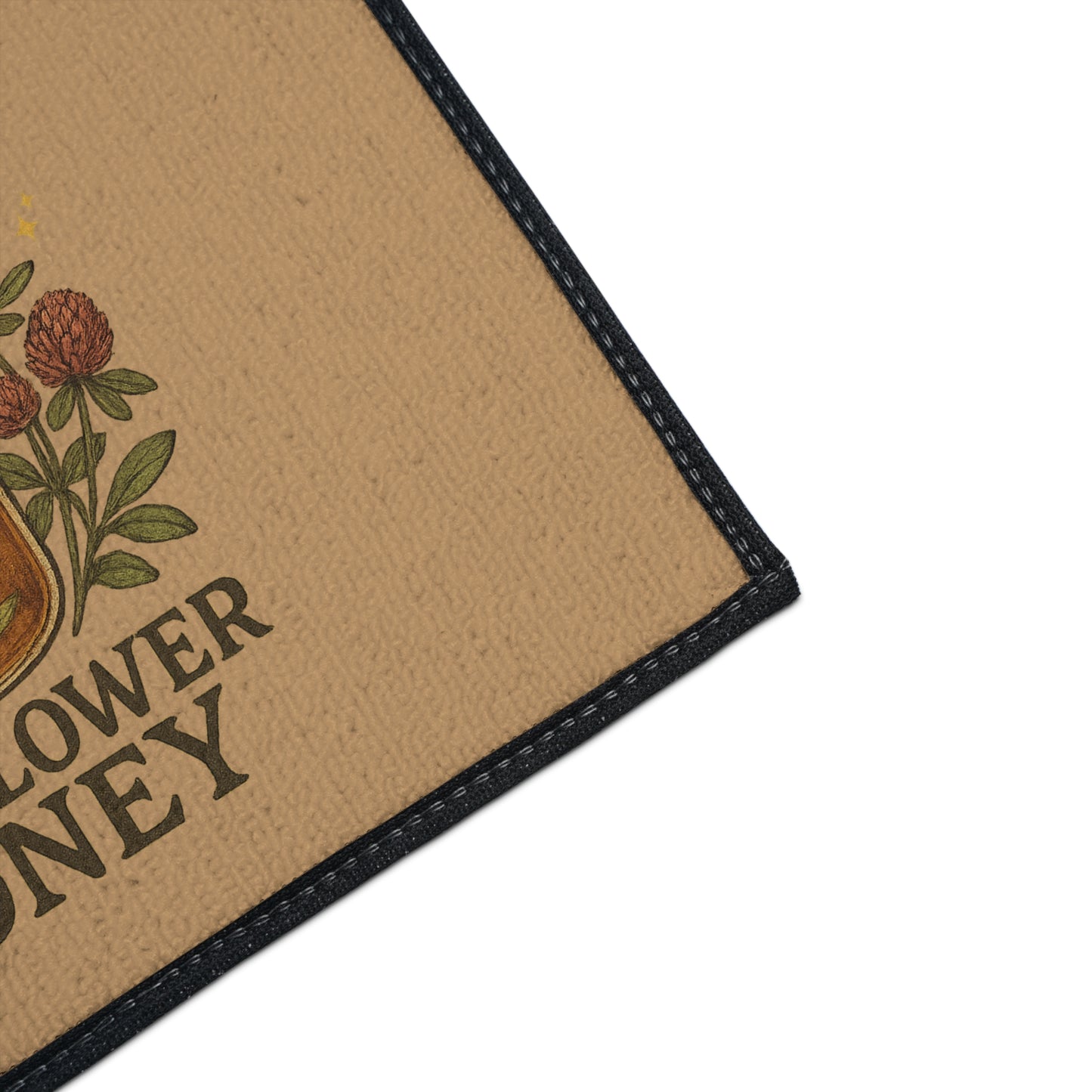 Wildflower Honey Kitchen Mat – Rustic Botanical Farmhouse Decor