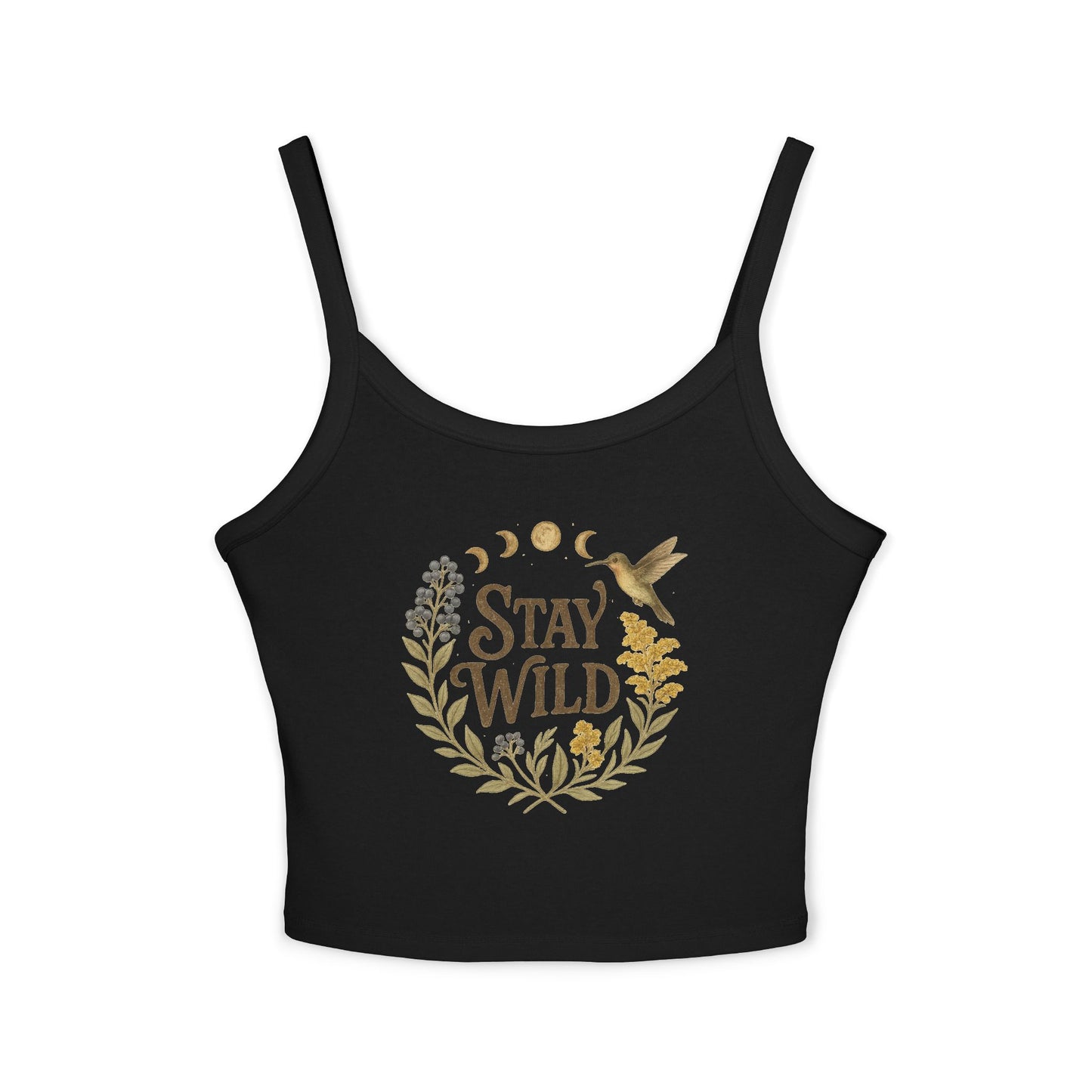 Stay Wild Women's Spaghetti Strap Tank Top | Boho Crop Top, Summer Outfit, Nature Lover Gift, Festival Wear, Casual Comfort