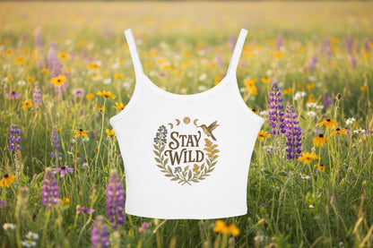 Stay Wild Women's Spaghetti Strap Tank Top | Boho Crop Top, Summer Outfit, Nature Lover Gift, Festival Wear, Casual Comfort