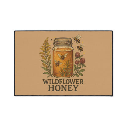 Wildflower Honey Kitchen Mat – Rustic Botanical Farmhouse Decor
