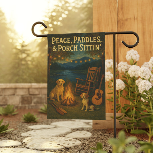 Cozy Garden Banner, Outdoor Decor, Porch Welcome Flag, Campfire Vibes, Dog Lover Gift, Summer Decor