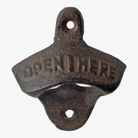 Open Here Cast-Iron Bottle Opener