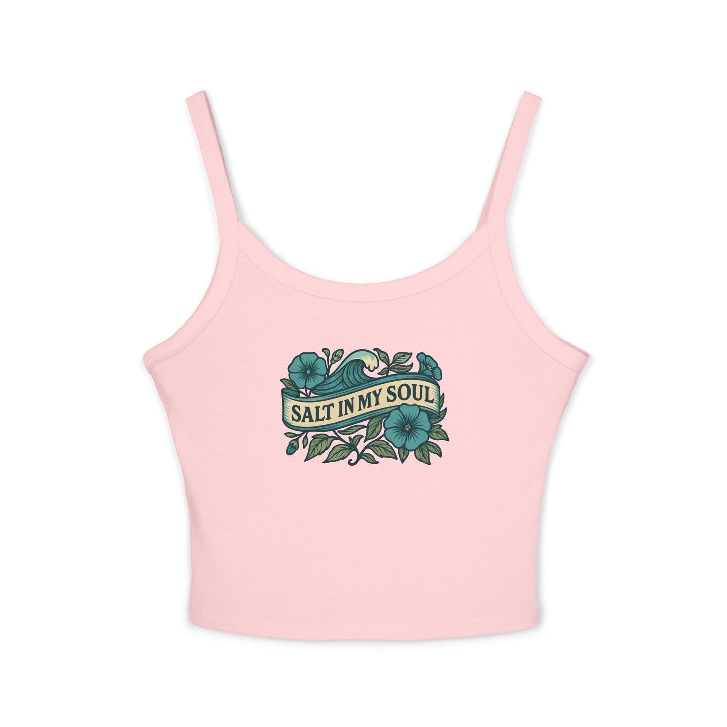 Salt in My Soul Women's Spaghetti Strap Tank Top | Summer Vibes, Beachwear, Gift for Her, Vacation Top, Casual Wear