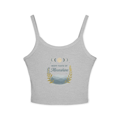 Moonshine Vibes Women's Spaghetti Strap Tank Top, Summer Outfit, Boho Style, Festival Wear, Gift for Her, Eco-Friendly Top