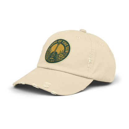 Distressed Cap, Vintage Hat for Summer Concerts, Unisex Headwear, Sun Collection Baseball Cap, Retro Distressed Cap for Men and Women