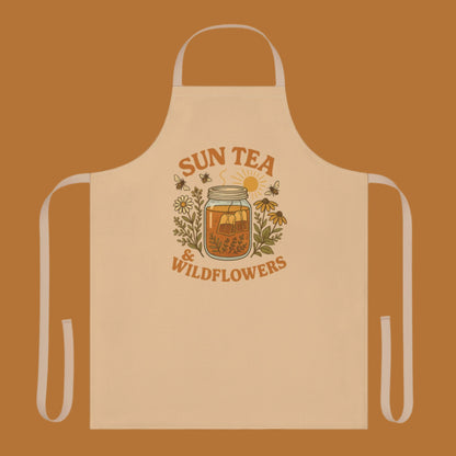 ☀️ Sun Tea & Wildflowers Apron 🌼 – Heirloom Garden Collection