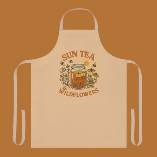 ☀️ Sun Tea & Wildflowers Apron 🌼 – Heirloom Garden Collection