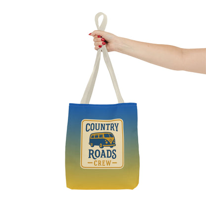 Country Roads Crew Tote Bag - Stylish Canvas Bag for Road Trips, Travel, Adventure, Vacation, Gift Idea