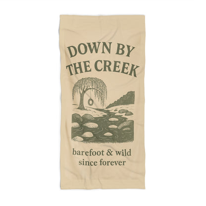 Country Creek Beach Towel for Swimming, Nature Lover Gift, Outdoor Adventure Towel, Summer Poolside Essential, Rustic Farmhouse Decor