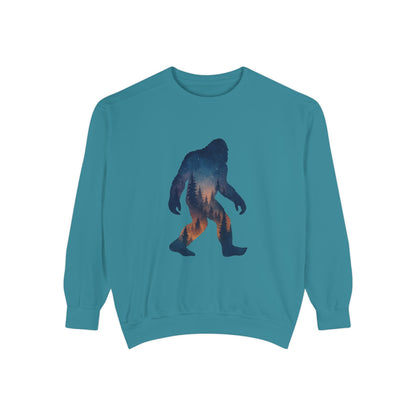 Forest Bigfoot Sweatshirt - Night Sky Unisex Garment-Dyed Crewneck