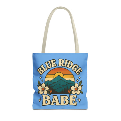 Colorful Blue Ridge Babe Beach Tote Bag, River Lake Ocean Summer Travel Bag, Weekend Getaway Shoulder Purse, Gift for Beach Lover, Boho Chic
