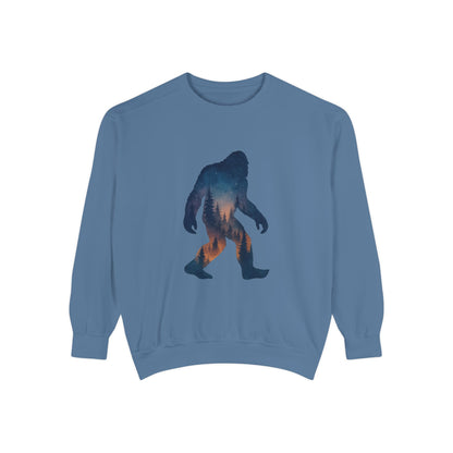 Forest Bigfoot Sweatshirt - Night Sky Unisex Garment-Dyed Crewneck