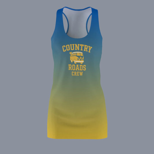 Gradient Ombre Country Roads Racerback Dress, Summer Dress, Vacation Outfit, Festival Clothing, Trendy Sundress