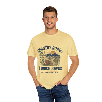 Country Roads Gameday T-shirt, Country Roads Tailgating Shirt, Touchdowns Tee, West Virginia Fan Apparel, Unisex Tee