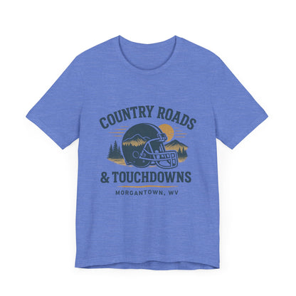Country Roads and Touchdowns T-Shirt, Game Day Shirt, Retro College Football Tee