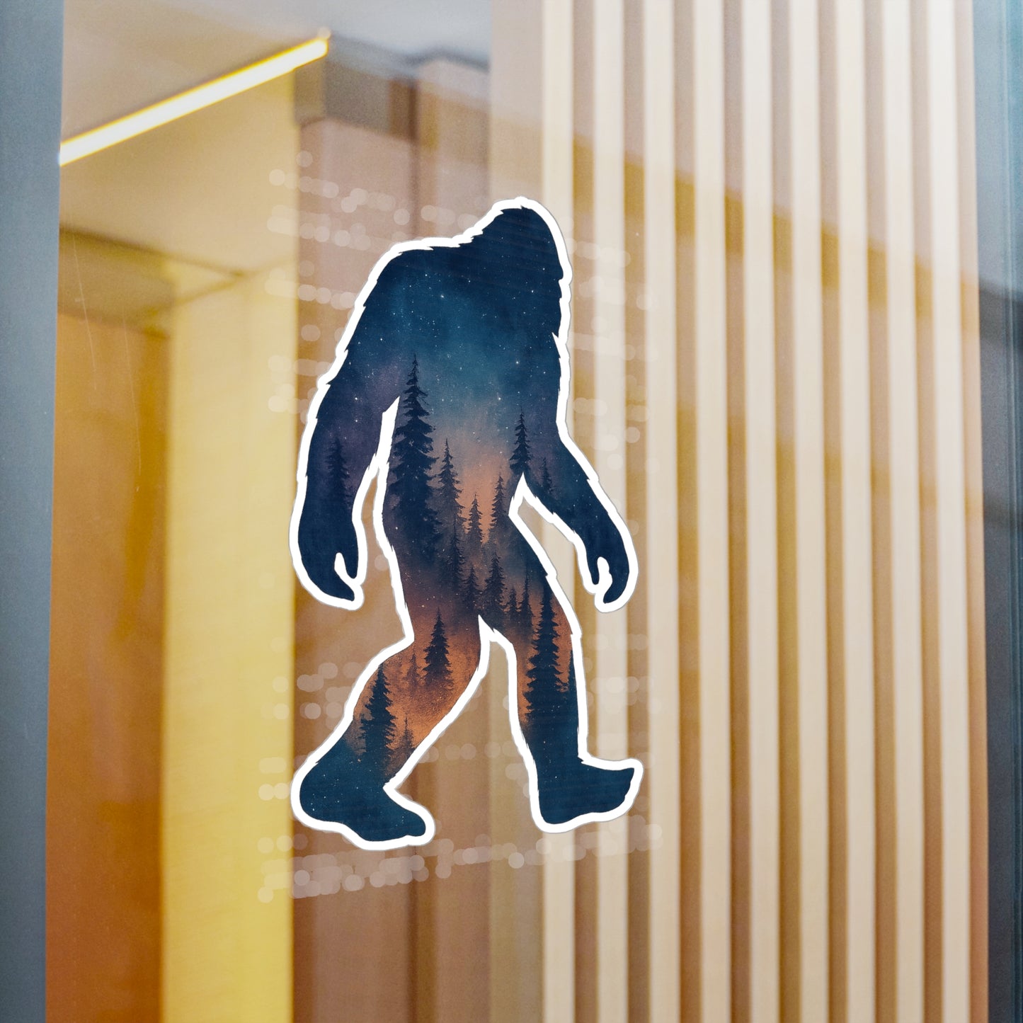 Bigfoot Forest Sticker – Sasquatch Yeti Cryptid Vinyl Decal