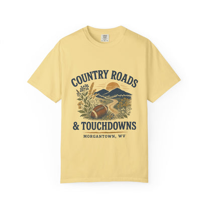 Country Roads Gameday T-shirt, Country Roads Tailgating Shirt, Touchdowns Tee, West Virginia Fan Apparel, Unisex Tee