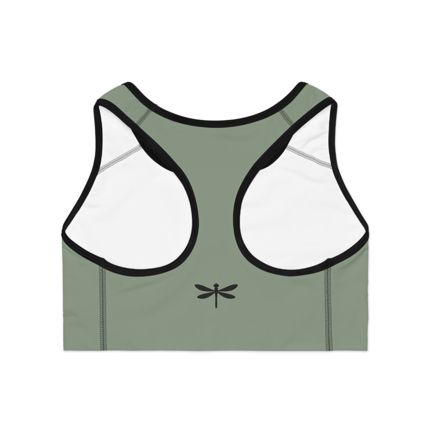 Wild Waters Sports Bra – Dragonfly Back Detail in Earthy Sage