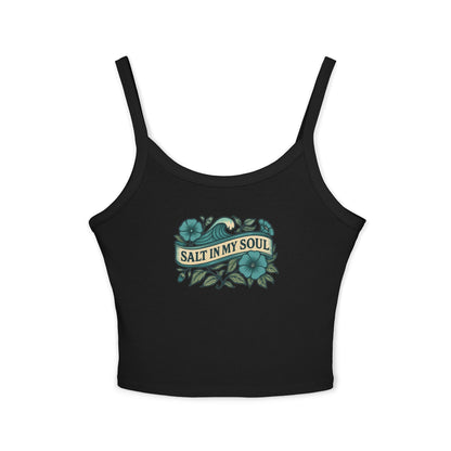 Salt in My Soul Women's Spaghetti Strap Tank Top | Summer Vibes, Beachwear, Gift for Her, Vacation Top, Casual Wear