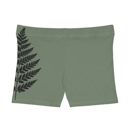 Wild Waters Fern & Dragonfly Yoga Shorts – High-Waisted Nature-Inspired Activewear